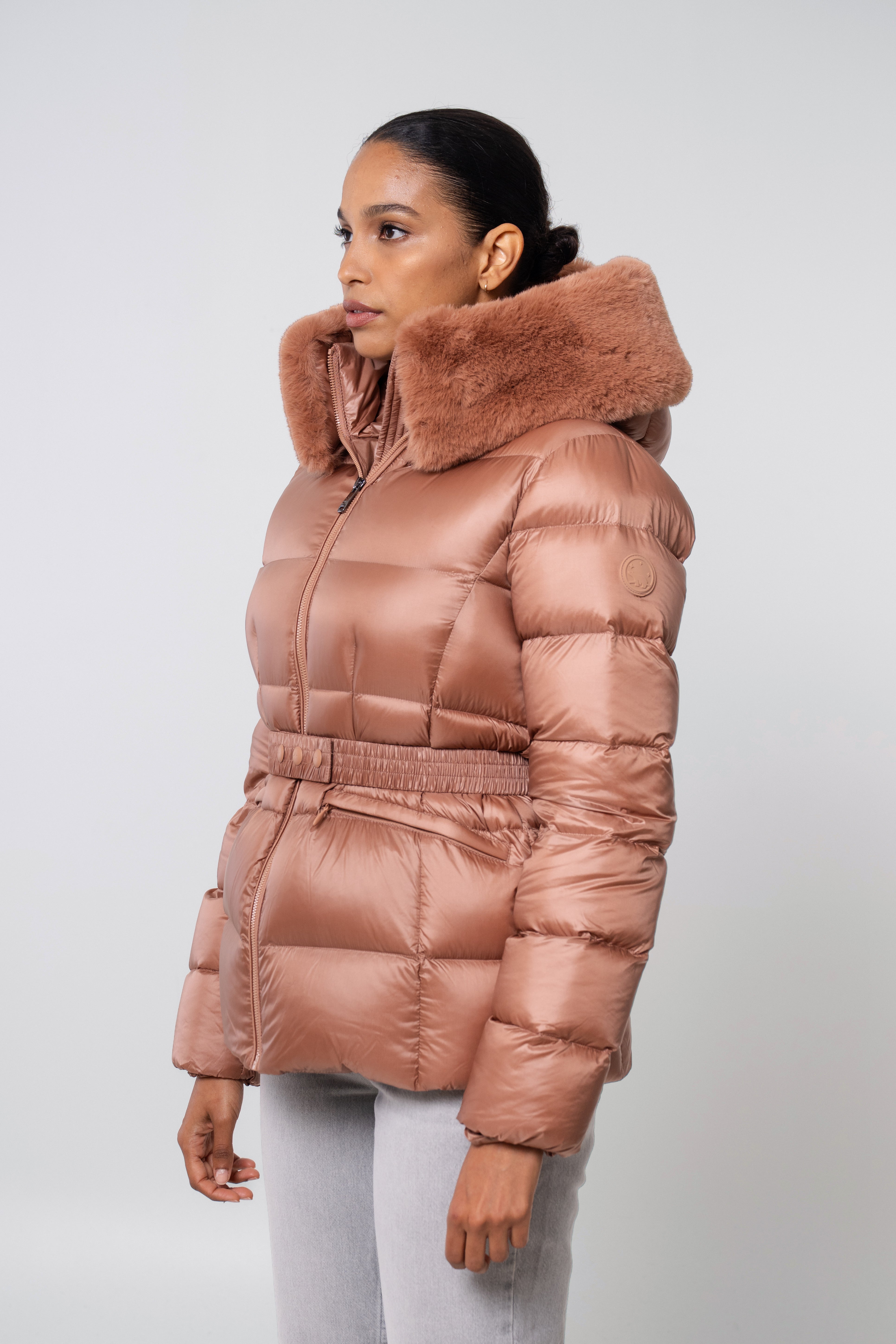 Lux Women's Cropped Parka – Sustainable Faux Fur Trimmed Jacket