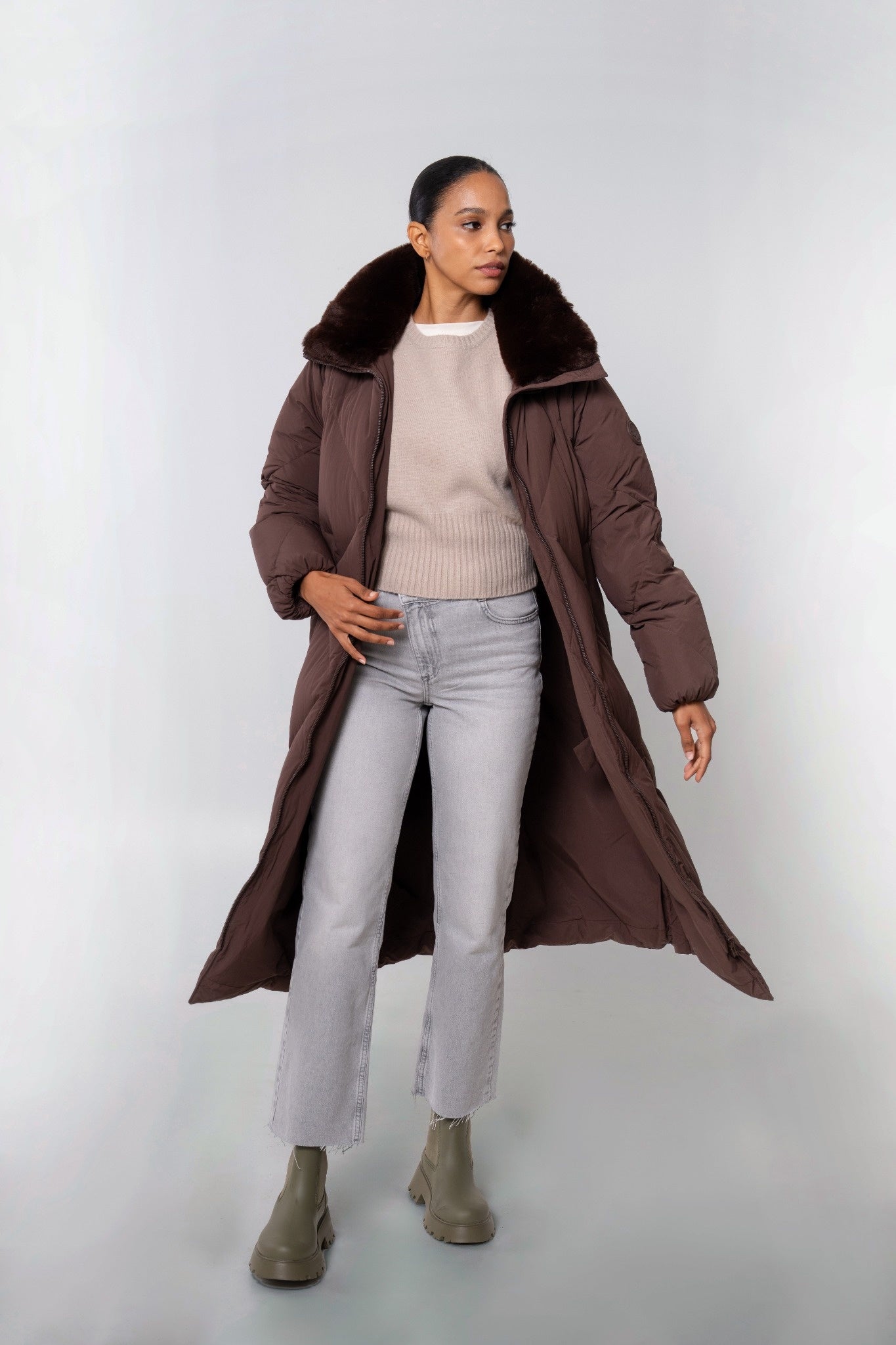 DIDA Women's Long Winter Coat – Sustainable Warmth – The Recycled