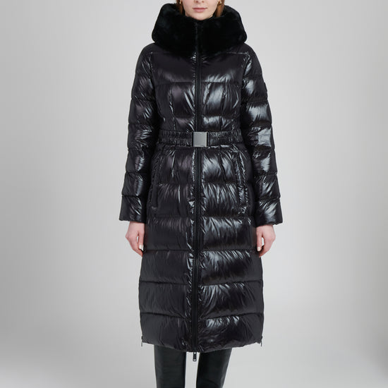 Lexi Women's Long Winter Coat – sustainable outerwear made from 100% recycled materials with repurposed down insulation.