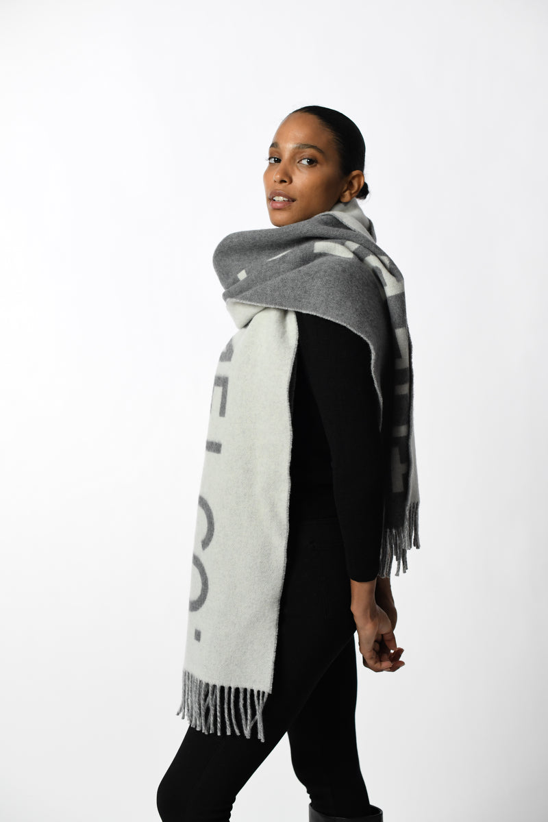 Lagos Italian Wool Oversized Scarf – luxurious and sustainable winter accessory made from premium Italian wool.